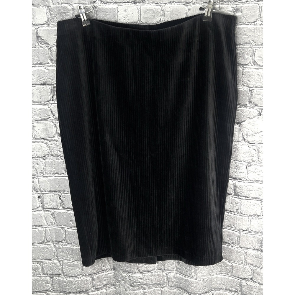 J. Jill Black Wide Wale Corduroy Straight Pull On Skirt Size 2X NWT